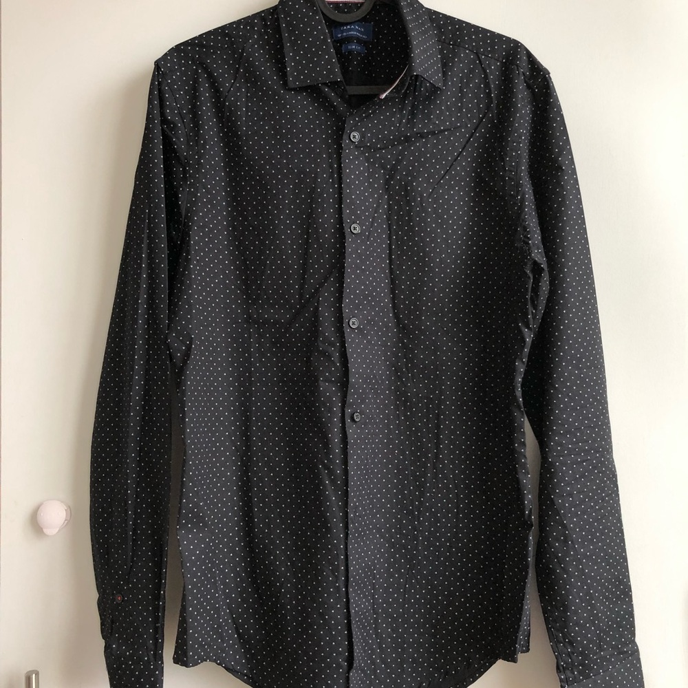 Zara Man Slim Fit Black Dress Shirt